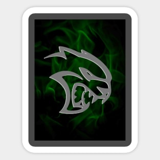 Hellcat Green Flames Sticker